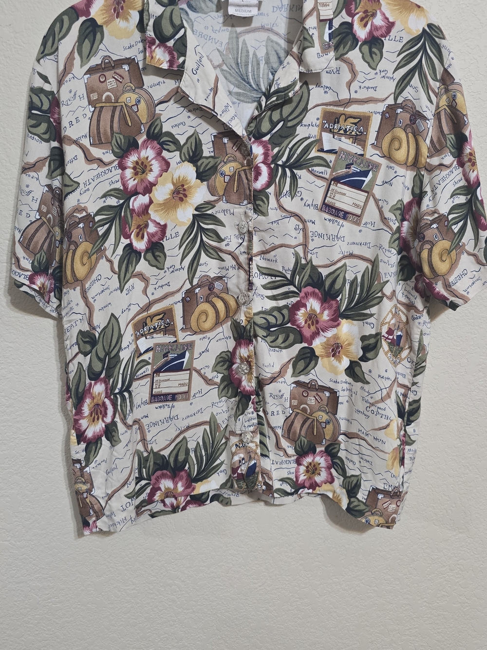 Teddi Floral Print Top in Cream, Tan, Green, Blue